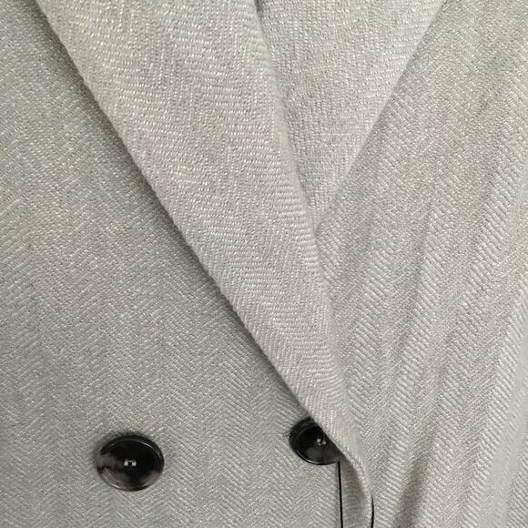 NWT ZARA WOMEN'S LINEN WOOL BLEND COAT SZ XXL Grey Plus Size - Picture 5 of 11